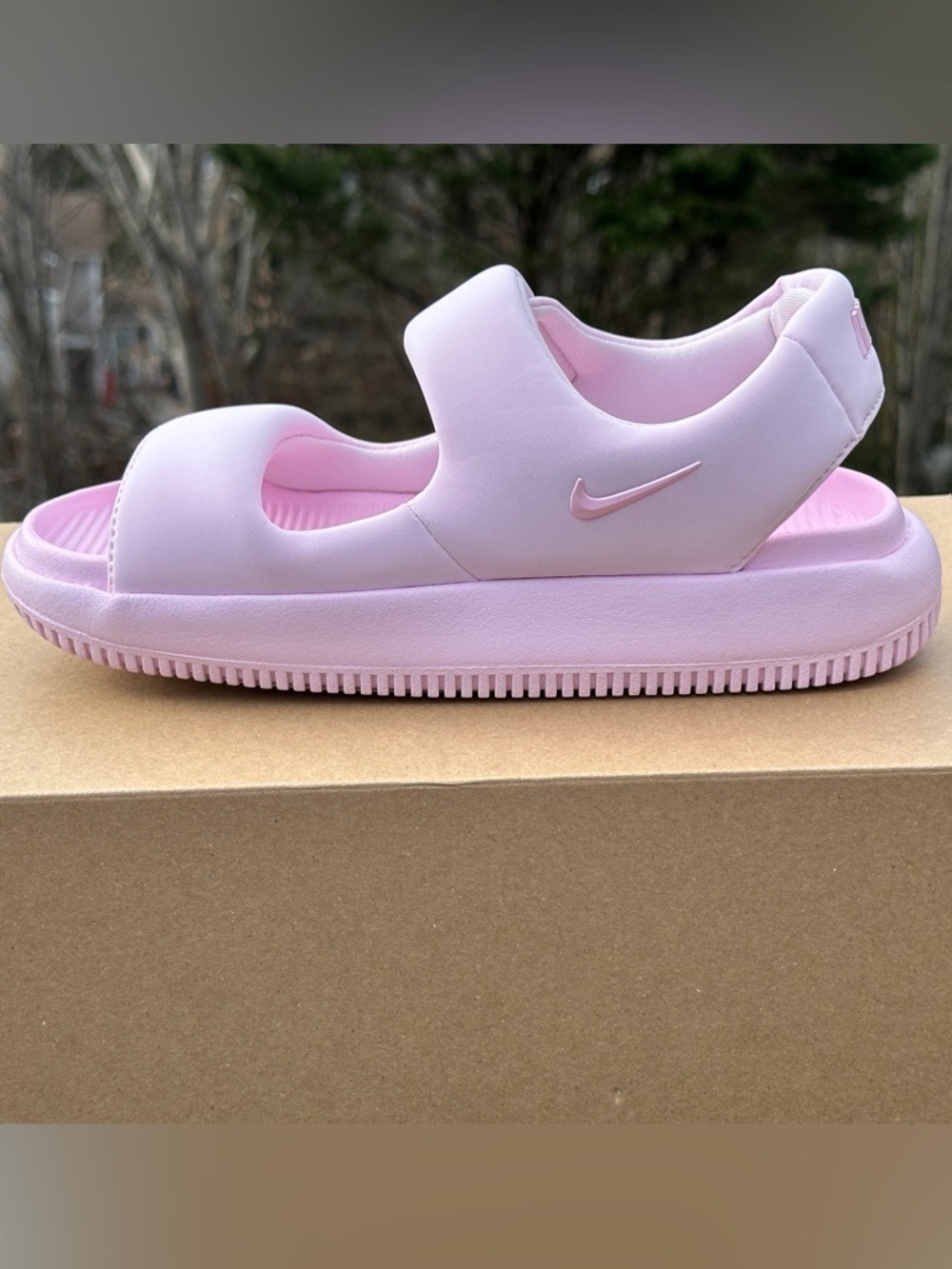 Womens Nike Calm Recovery Plush Casual Sandal Slides Pink Foam- Womens 9 NEW - Picture 3 of 8